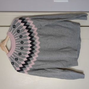 Gray Fair Isle Sweater, J. Crew Factory, Size M